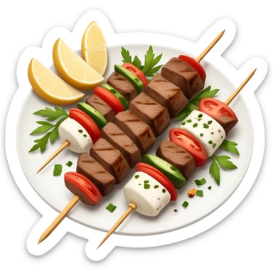 Beef souvlaki  sticker