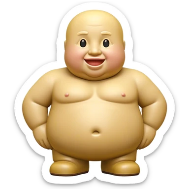 Cinematic Realistic Botero Sculpture Pop Culture Emoji, featuring an exaggerated, whimsical portrayal inspired by the famed sculptor rendered with dynamic textures and vibrant, artistic lighting. sticker