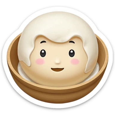 glutinous rice flour dough with no background sticker