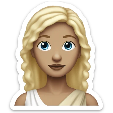 white ancient greek woman babybump blue eyes blond hair sticker