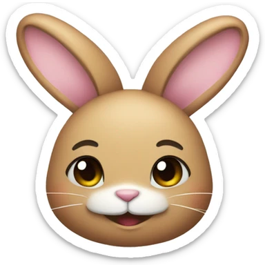 bunny smiling and blushing sticker