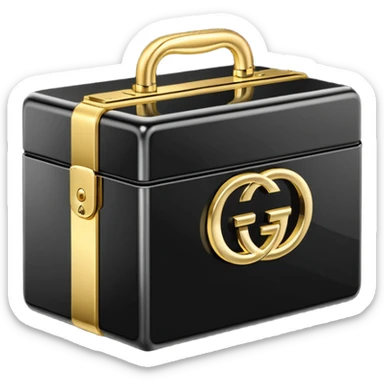 black box with the words “GUCCI” inside  sticker