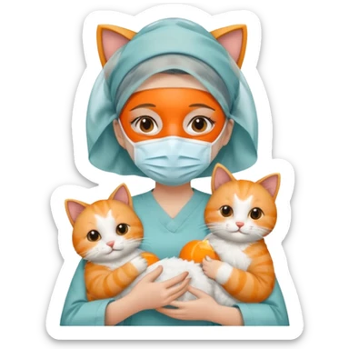 scrub nurse with cats sticker