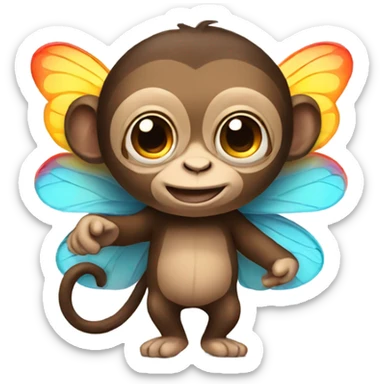 Monkey with butterfly wings sticker