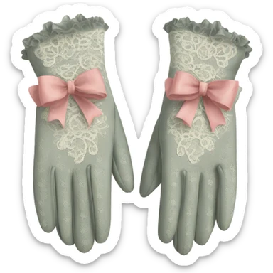 vintage rococo lace gloves with bows and frills sticker