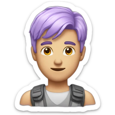 a guy with lilac 9mm hair and groves sticker