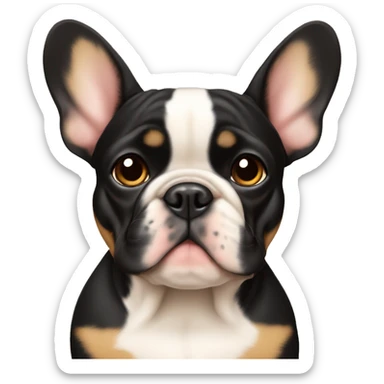 Black-and-tan French bulldog so with puppy eyes  sticker