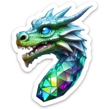 56-carat iridescent diamond crystal dragon sticker