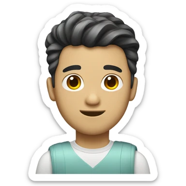 Mexican Korean university student guy with pompadour hair sticker