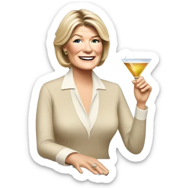 Martha Stewart drinking a martini  sticker