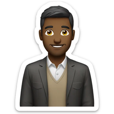 Aa handsome looking man working on a lapto sticker