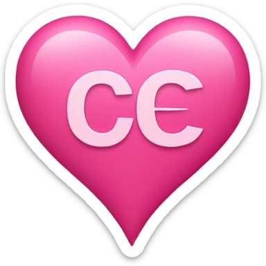 a pink heart with the letters A and C  sticker