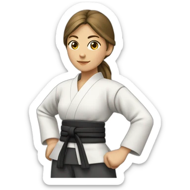 jeune femme metis en tenue d'aikido sticker