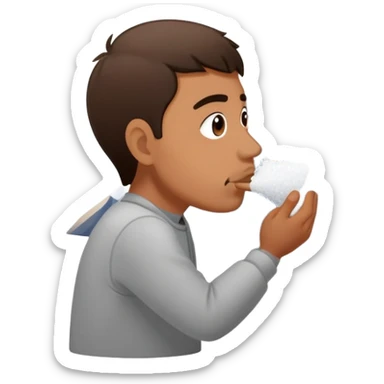 Man sniffing mountain of salt sticker