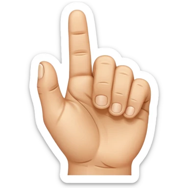 Create an emoji of a right hand. The thumb and middle finger of the right hand are pressed together, with the index finger positioned between them. The remaining fingers are curled into a fist. Add motion lines around the emoji to indicate a downward hand movement. sticker