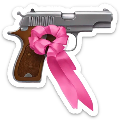 pink pistol with a pink ribbon sticker