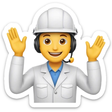 ingeniero mujer con casco dando like sticker