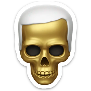 Higgs Monaghan, gold skull sticker