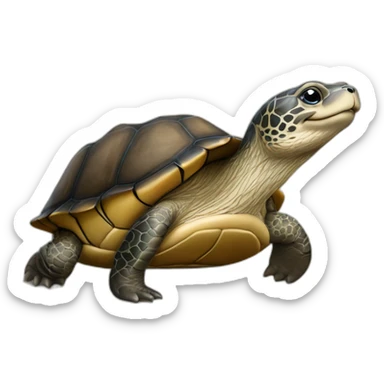 tortue sur la tête d’une loutre sticker