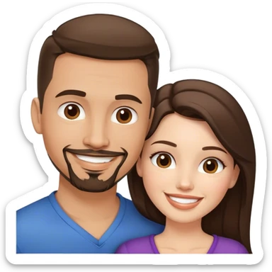 Intimate sfw between white brunette and Latino with goatee lover sticker