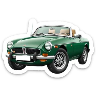 1977 British racing green Mgb roadster chrome bumper wire wheels reg plate YGR 151R  sticker