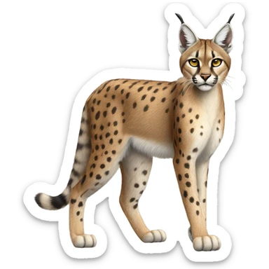 Striped and spotted Lynx-Caracal-Cheetah-hybrid full body sticker