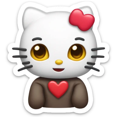 Hello kitty with heart eyes sticker