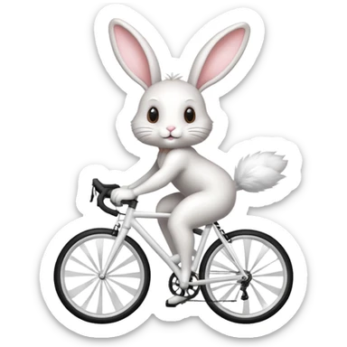 Bunny riding road bike  sticker