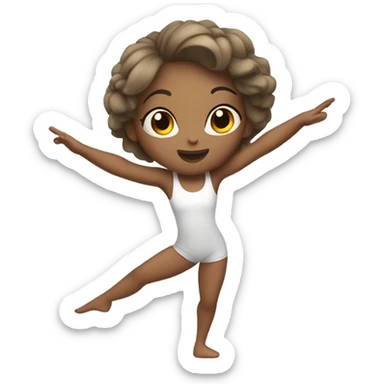 cartoon girl doing gimnastics sticker
