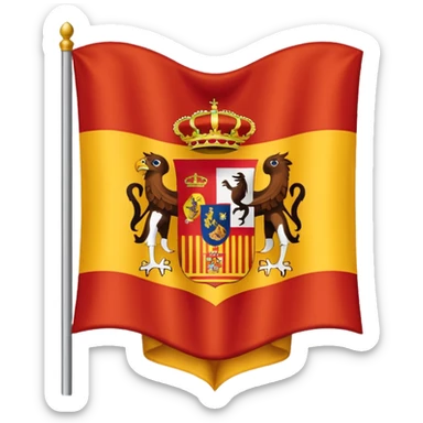  Bandera de España 🇪🇸 con un aguila marrón atrás del escudo de España sticker