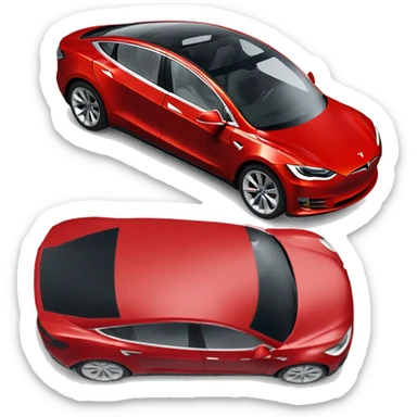Red tesla car  sticker