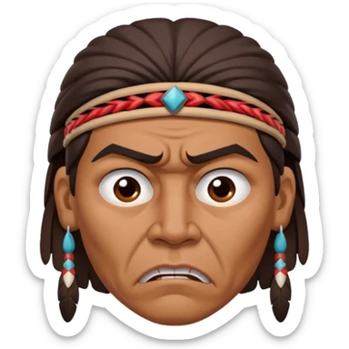 native american showing Annoyance/anger - feeling of irritation or displeasure  sticker