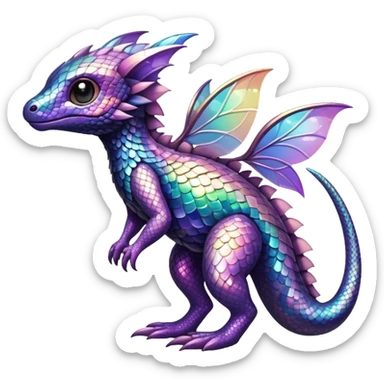 dark-pastel Randomly-colored sparkly exotic Fakémon-creature with random patterns sticker