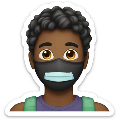 16 year old boy wearing mask sticker