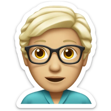 Blonde, senior female psychologist sticker