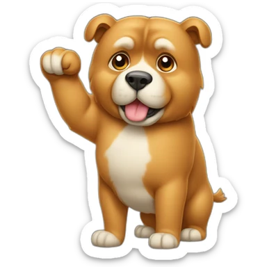 chów chow with paw thumb down sticker