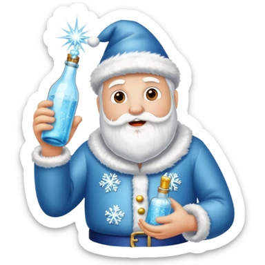 Father Frost Bottle with Popping sticker