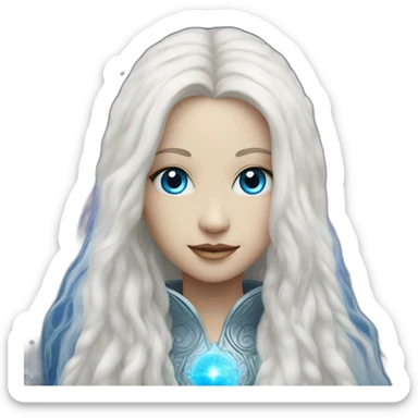 nordic pleiadian with long white hair and blue eyes sticker