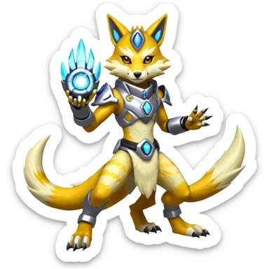 Ratchet-Lombax-Protogen-Vernid-Renamon-fusion, full body  sticker