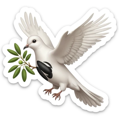 Dove flying with an olive branch sticker