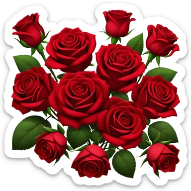 Bouquet of dark red roses sticker