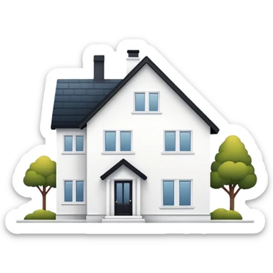white scandinavian house sticker