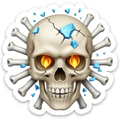 Skull with head explode sticker