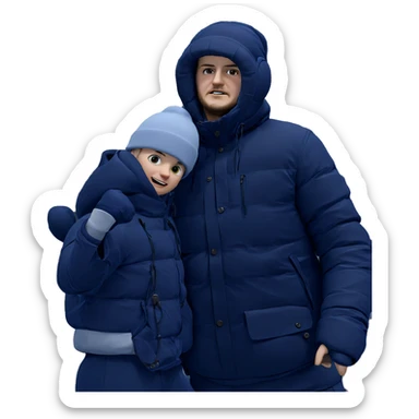 boys in winter hats outdoors sticker