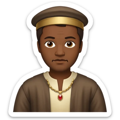 Otello with dark skin, dark brown hair, cream outfit sticker