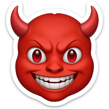 devil emoji, grinning, red face sticker