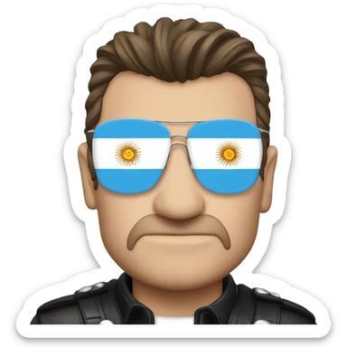 Bono with Argentina flag sticker