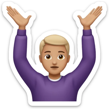 person raising both arms spread further apart sticker