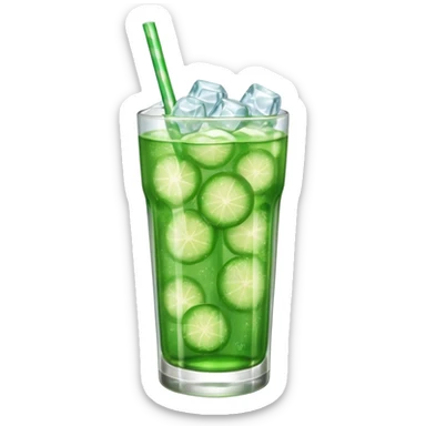 Japanese cream soda green on a glass with ice

 sticker