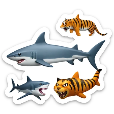Shark and Tiger  sticker